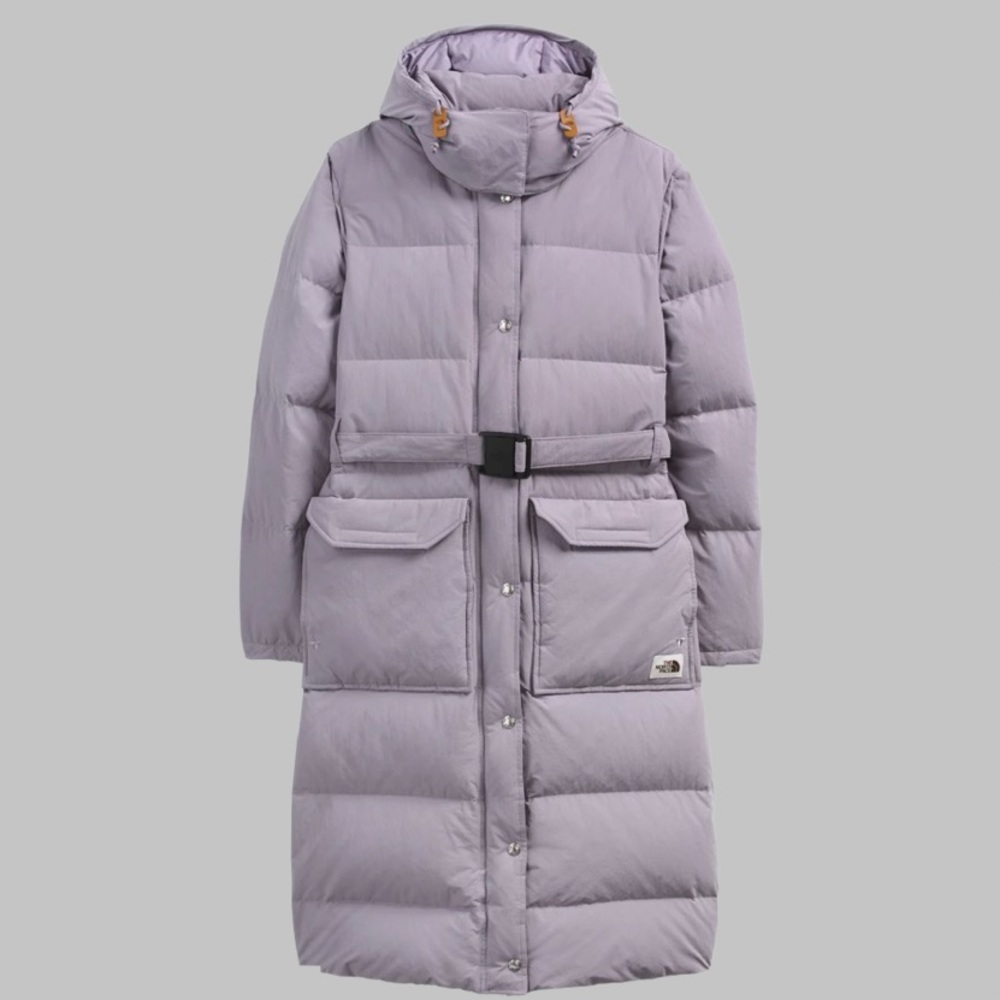 The North Face Long Quilted Puffer Coat in Light Gray - Picture 2 of 12
